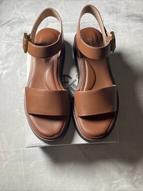 Sandals Women Giani Bernini Tegann Size 10 M Brown Faux Leather